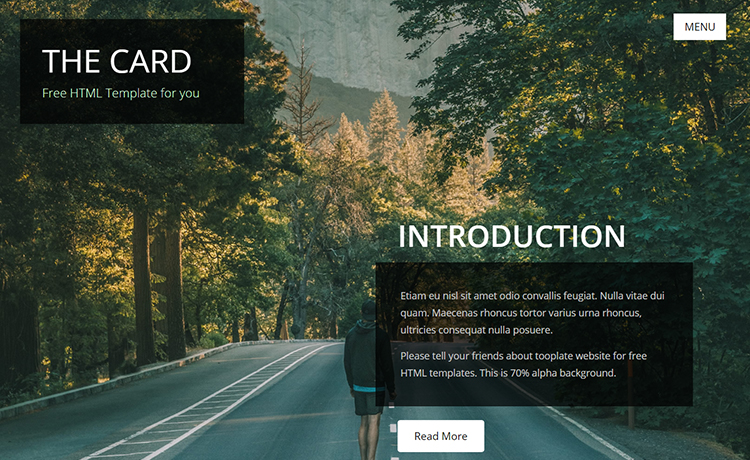 The Card Portfolio : free creative HTML template