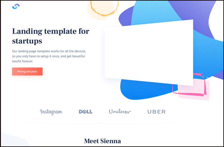 Sienna: Free HTML template for startups