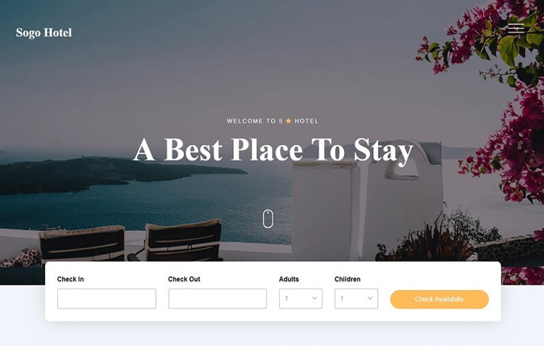 free css Hotel Website template