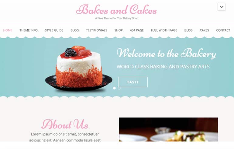 Best FREE Cake Shop and Bakery Website Templates