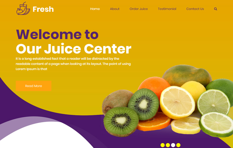 fresh juice website template