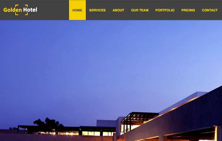 Golden Hotel - Website Template Built with HTML CSS