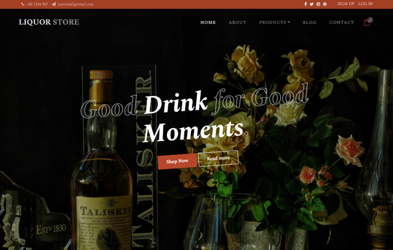 Free Liquor Shopping HTML Template